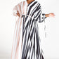 [PLUS] 2-Tone Stripe Long Sleeve Over-Sized Maxi Dress