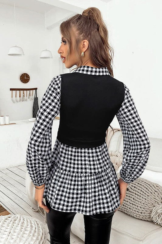 TWO PIECE MID LENGTH LONG SLEEVE TOP