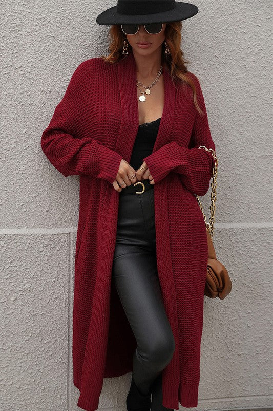 OPEN FRONT LONG CARDIGAN