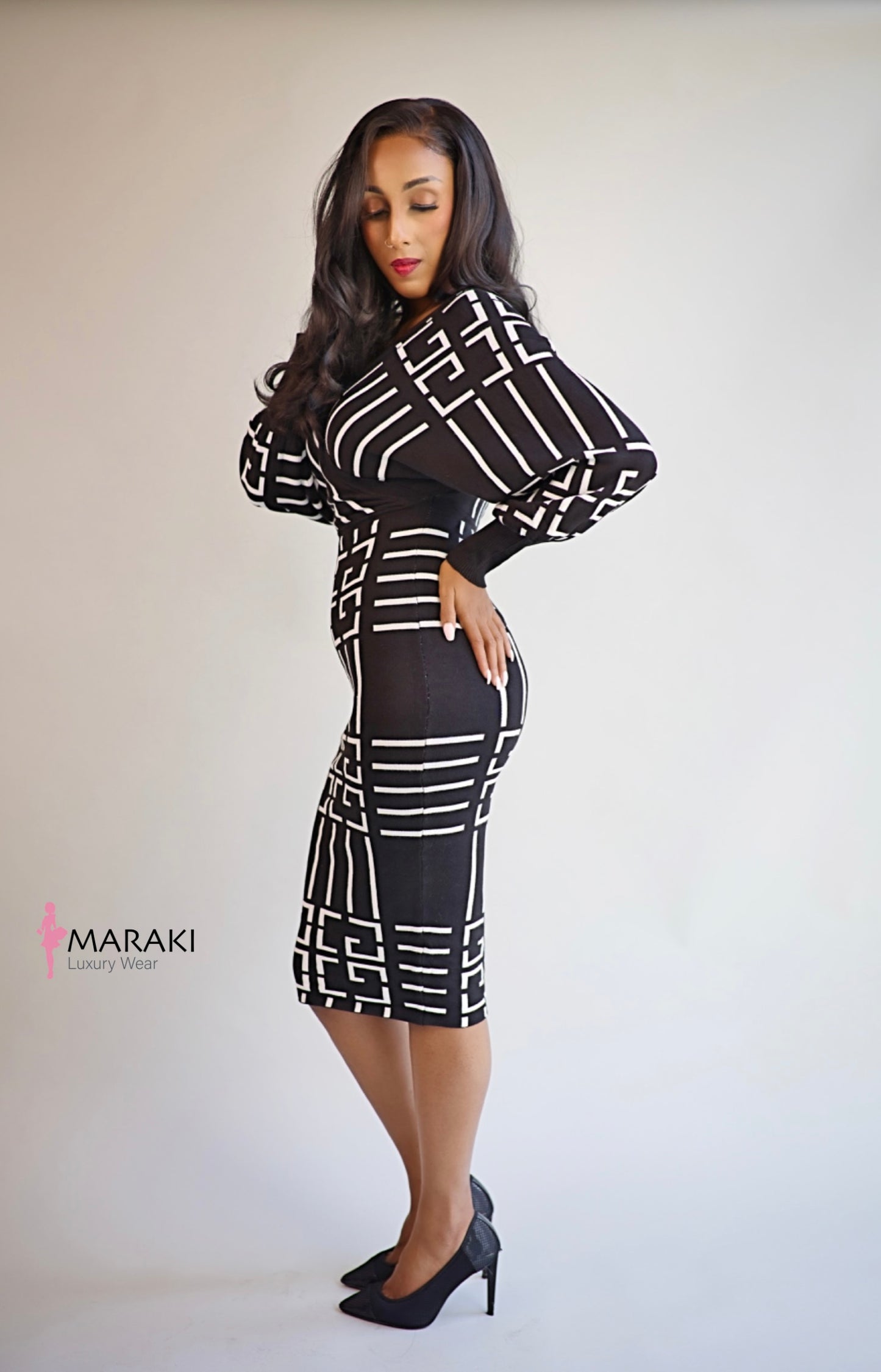 Cassandra Wrap Midi Dress