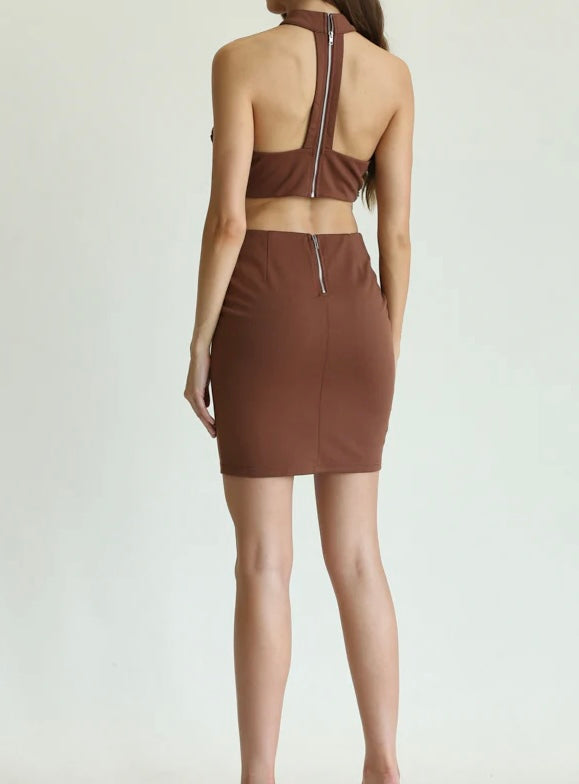 Cocoa Y-Cutout Dress