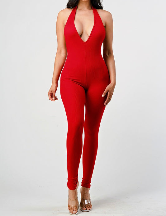 Basix Halter Neck Jumpsuit